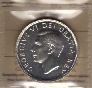 1949 Canada Silver Dollar.  Iccs Ms - 65 photo