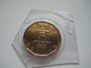 2010 Canada $1 - Olympic Lucky Loonie - Numismatic Bu / Proof - Like - photo