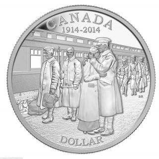 2014 Proof Silver Dollar,  100th Anniv.  Of Declaration 1st World War.  9999 Silver photo
