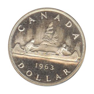 Canada - Elizabeth Ii - Dollar 1963 Prooflike Cameo - Silver photo