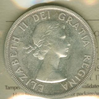 1958 Canada Silver Dollar Tottam Pole Mid Grade State Grade. photo