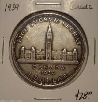 Canada 1939 George Vi Silver Dollar photo