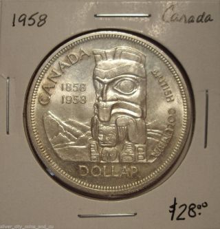 Canada 1958 Elizabeth Ii Silver Dollar - Bu photo