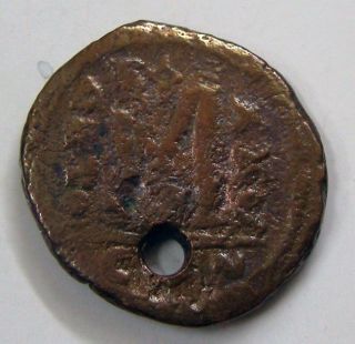 Coin Byzantium Follis Copper Justinian I.  Constantinople 551 - 52 Ad 240 - 43 photo