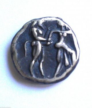 Satyr.  And Nymph Silver Stater Of Lete,  Of Thasos Island 500 B.  C photo