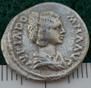 Julia Domna,  198 - 207 Ad Rome Ancient Roman Denarius Coin,  Very Fine,  Cleaned Ag photo