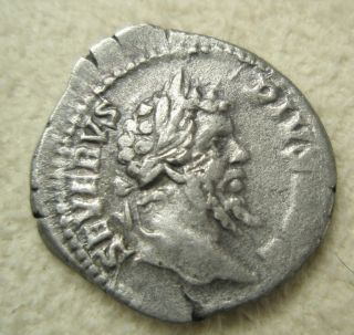 Ancient Rome Silver Denarius Septimius Severus Vota Sacrifice Altar Rome Fine photo