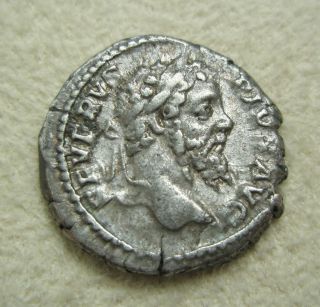 Ancient Rome Silver Denarius Septimius Severus Liberalitas Abacus F/vf S6 photo