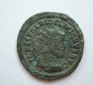 Ancient Rome Antoninianus Diocletian Concordia Militum Green Patina F/vf S23 photo