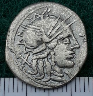 Silver Republican Denarius,  Circa 300 - 27 Bc.  Rome,  Portrait To Identify,  Vf photo