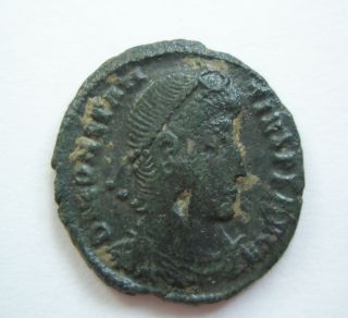 Ancient Rome Ae3 Constantius Ii.  Fallen Horseman Thessalonica Patina S30 photo
