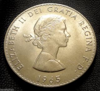 United Kingdom,  Gb.  1965 Crown Elizabeth Ii Death Of Churchill Coin photo
