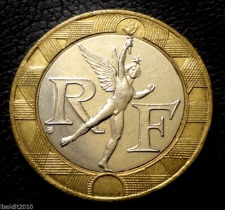 France 1990 10 Francs The Spirit Of Freedom,  Approximately Coin photo