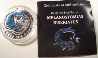 2010 Pitcairn $2 Melanostomias Bieriatus 1/2oz.  Silver Proof Coin Low Mintage photo