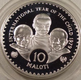 1979 Lesotho Year Of The Child $10 Silver Coin photo
