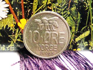 Norway 1965 10 Ore Coin 
