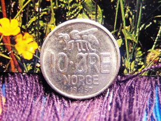 Norway 1967 10 Ore Coin 