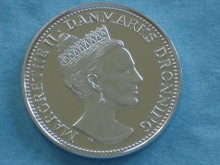 Denmark Queen Margrethe Ii 1998 Official Silver Proof Medal photo