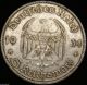 German Nazi Silver Coin 5 Rm 1934 D Garrison Church,  4 Swastikas W/d Germany photo 1