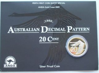 Australia 2009 Decimal Pattern 20 Cents Silver Coin,  Proof photo