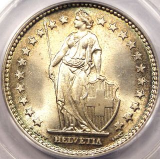 1937 - B Switzerland 2 Franc 2f Coin - Pcgs Ms65 photo