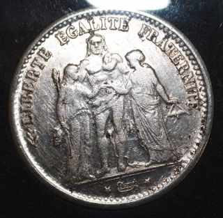 Silver 5 Francs 1875 - A photo