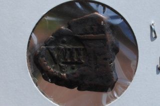 Pirate Coin 1641 Stamped Viii Maravedis Authentic.  The World Era. photo