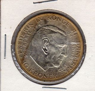 Denmark 10 Kroner Silver 1972 Death Of Frederik Ix Accession Of Margrethe Ii photo