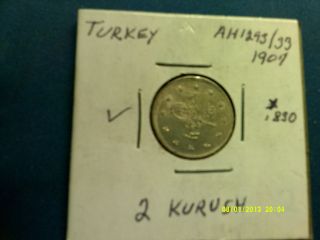 Turkey 2 Kurush Silver Coin 1907 Km736 See Pictures photo