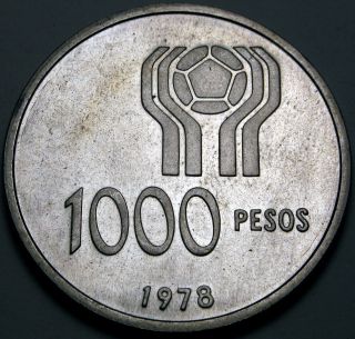 Argentina 1000 Pesos 1978 Proof - Silver - 1978 World Soccer Championship photo