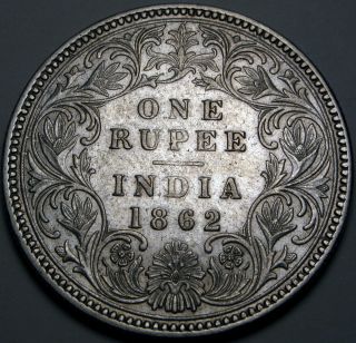 India (brtish - Colony) 1 Rupee 1862 - Silver - Queen Victoria photo