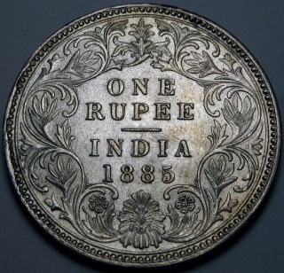 India (brtish - Colony) 1 Rupee 1885 - Silver - Queen Victoria - Xf photo