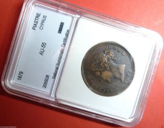 Cyprus 1 Piastre Aunc 1879 Bronze Coin,  Km 2,  Zypern,  Greece,  Chypre,  Cipro,  Chipre photo