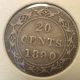 Silver 1890 Foundland 20 Cents Coin Coins: World photo 4