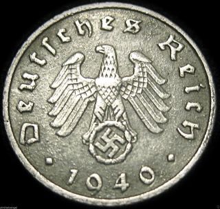 German Third Reich - 1940f - 5 Reichspfennig - Real World War 2 Coin S&h Discounts photo