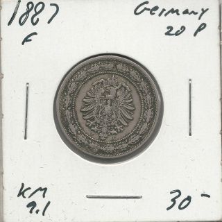 1887 - F 20 Pfennig - - Au - - German Empire photo