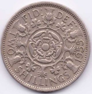 1955 Great Britain (uk) Florin That Is Extra Fine. . photo