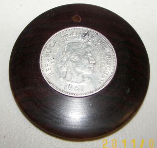 10 Pesos 1961 Uruguay Silver Coin Mounted As Necklace photo