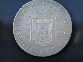 Brazil 1787 Silver Coin 320 Reis High Crown D.  Maria I Very Rare photo