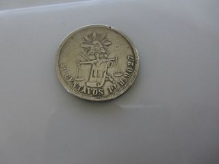 1883 Republica Mexicana 50 Centavos Silver Coin H.  902.  7 Sharp photo