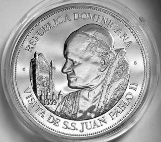Dominican Republic 1979 25 Pesos Ch Pl Bu In Case - - Pope John Paul Ii - - photo