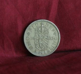 1962 Great Britain One Shilling England World Coin Uk Lion English Shield Crown photo