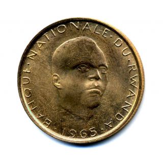 Rwanda 5 Francs 1965 Km 6 Au photo