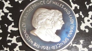 Falkland Islands 1981 Charles & Diana Wedding Coin,  50 Pence Silver Proof Coin photo