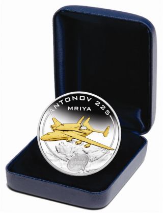 Cook Islands 2008 1$ Antonov An 225 Mriya 24k Gold Gilded Proof 1oz Silver Coin photo