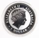 2005 Australia $1 Lunar Series I Rooster Silver Coin W/ Gold Gilt - Silver photo 2