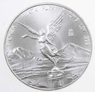 2013 Mexico Libertad 1 Onza 1 Oz.  Silver Coin - photo