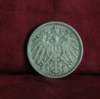 Germany Empire 10 Pfennig 1908 D World Coin Km12 German Reich Crown Eagle Shield photo