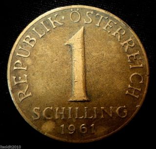 Austria 1961 1 Schilling Three Edelweiss Flowers Coin photo