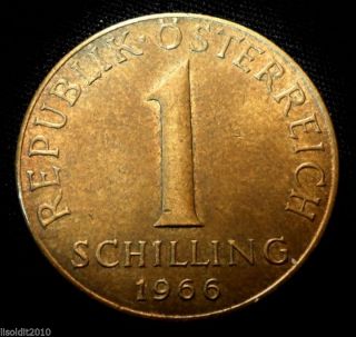 Austria 1966 1 Schilling Three Edelweiss Flowers Coin photo